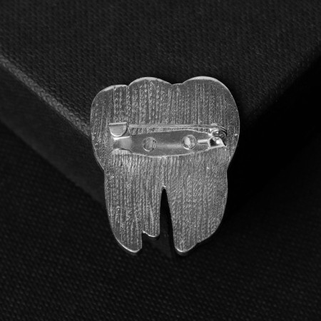 Brooch "Medicine" tooth, white color in silver-2