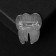 Brooch "Medicine" tooth, white color in silver