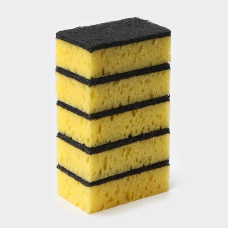 Household sponge "Royal Lilia", 450 g/m2, 105 × 65 × 35 mm, abrasive canvas-2