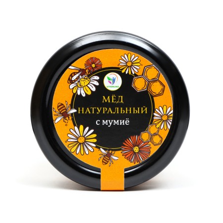 Altai honey with Mumiyo Vitamuno, 300 grams (glass)-3