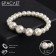 Bracelet Pearl "Bride" with rhinestones, ball No. 8,12, milk color, d = 5.5 cm