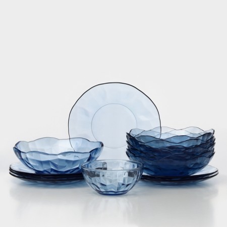 Fancy Diamond glass dishes set, 14 items