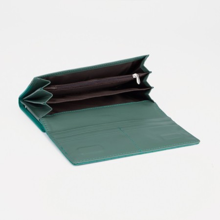 Women's wallet on magnets, green color-3