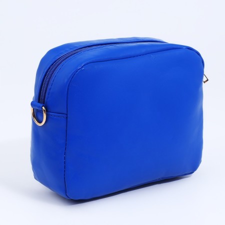 Bag Cross-Bodi with a zipper, blue color-3