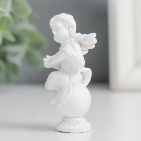 Souvenir Polystone "Snowty angel musician on the ball" MIX 6x4x2.8-4