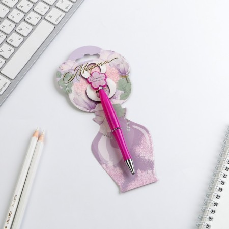 Handle "March 8", plastic, with a flower, on a substrate-vase-4