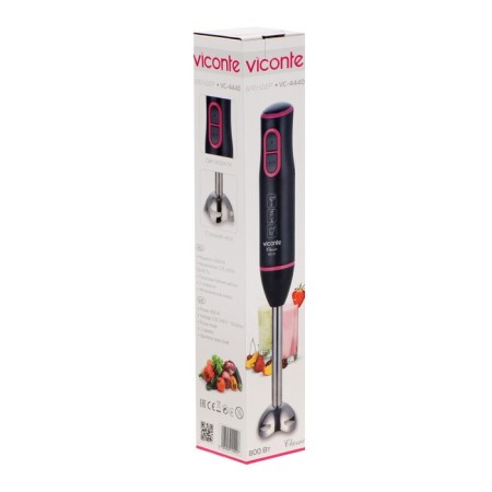 VICONTE VC-4440, submersible blender, 800 W, 2 speeds, impulse mode, black and red-3