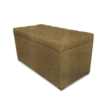 Puff with a lid and weighting, 800 × 400 × 420 mm, Dakota velor, Ochre color