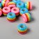 Beads for creativity plastic "striped cylinder with pink" set of 20 pcs 1x1.2x1.2 cm