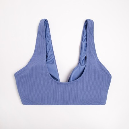 Top bathing female minku is monophonic, blue color, size 44-6