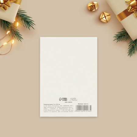 Happy New Year postcard, Mandarins, 10.5 x 7.5 cm, New Year-3
