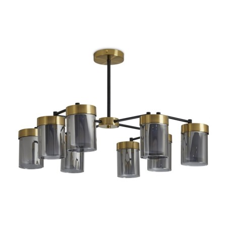 Suspended lamp Freya Fr5432PL-08BBS Lora, 440x440 mm, E14, 8x40W, black color and brass-4
