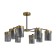 Suspended lamp Freya Fr5432PL-08BBS Lora, 440x440 mm, E14, 8x40W, black color and brass