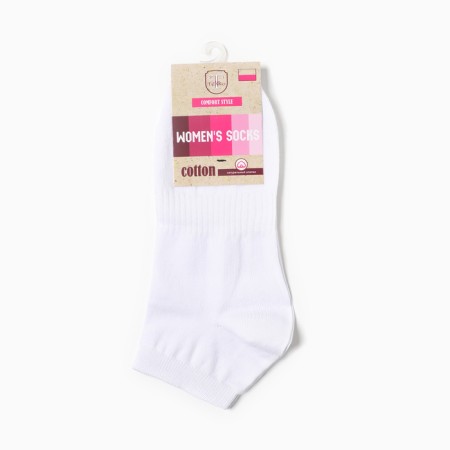 Women's socks shortened, white color, rr 25-2