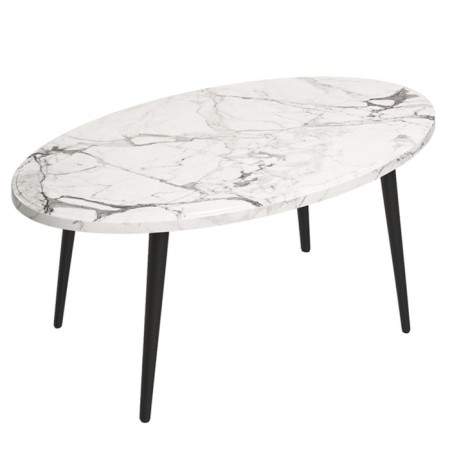 Journal table, 900 × 500 × 428 mm, Monte color white / Mile metal Muars-1