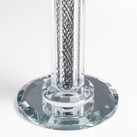 Glass of glass on1 candle "Pattern bud" on the leg D = 2 and 4 cm 7.7x7.7x17 cm-4