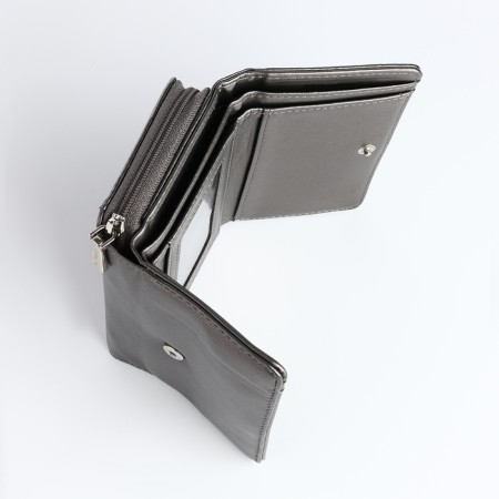 Women's wallet on the button, gray color-4