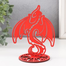 Фигурка на подставке "Дракон" красный 13,5х11 см (набор 2 детали)