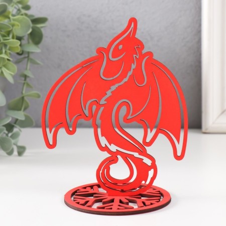 Figure on the stand "Dragon" red 13.5x11 cm (set 2 parts)