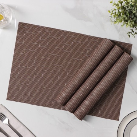 Set of serving napkins on the table "Cher", 4 pcs, 30 × 45 cm, brown color-3