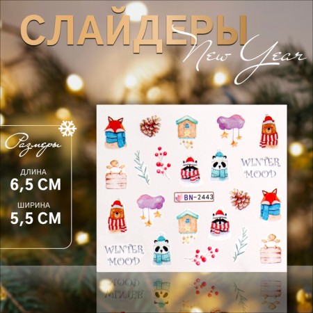 Nail Slider design 6.5*5.5cm BN-2443 (FAS 6pcs Price per pcs) Subway QF