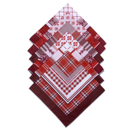 Men's handkerchiefs "Ethel" size 30x30 cm, (set 12 pcs,) brown color, MIX drawing-2