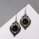 Earrings Assorted "drop" elegance, openwork, black color in black silver