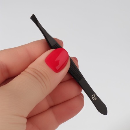 Pinzet "Premium" beveled, narrow, 9 × 0.6 cm, on the blist, black color-10