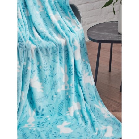 Water Bunny Glane, size 150x200 cm, rabbits, blue-6