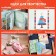 Adhesive Washi-tanks for decor with foil silver, 15 mm x 3 m (set 7 pcs) rice paper