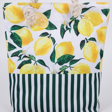Bag Women's beach on lightning, white/yellow color-2