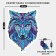 Puzzle wooden figured "Wolf", in the frame