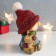 Polystone souvenir "Boy in a red cap with a deer" 11x9.5x12.5 cm