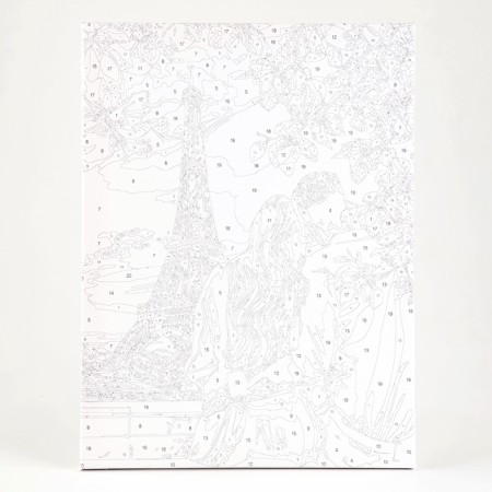 Picture on numbers on canvas with a subframe "Date in Paris", 40x30 cm-2