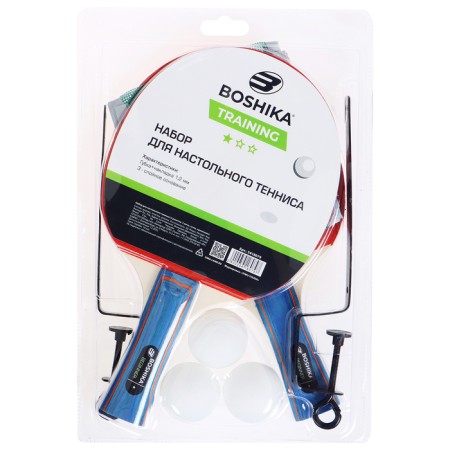 Set for table tennis Boshika Training: 2 rackets, 3 goals, 1 star, mesh, mount, color mix-6