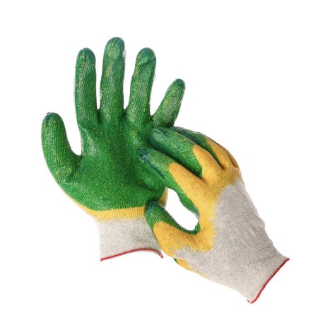 Garden gloves, x/b, knitting 13 class, size 9, double latex dousy, green-2