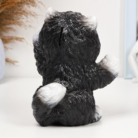 Pig a piggy bank "joyful cat" Black, 20cm-3
