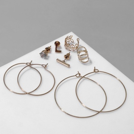 Earrings "Kaffa" style, color gold set-4