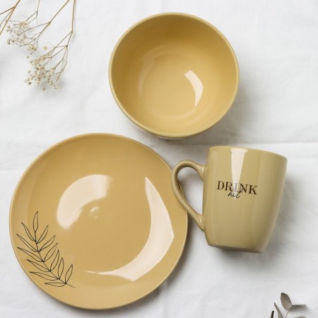 Deep plate ceramic "style", 14 x 7.5 cm, 600 ml, beige color-5
