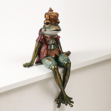 Souvenir Polystone "Frog in the Crown, with a toad" sits 17.5x15x30.5 cm-2