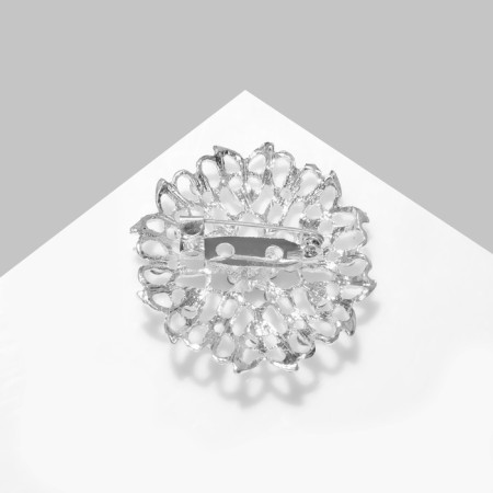 Assortment brooch openwork, mix shape, white color in silver-2