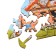 The puzzle is figured. Based on the English folk tale "Three Piglets"