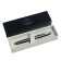 Feature handle Parker Im Core F321 Dark Espresso CT, stainless steel case, blue ink, in a gift bag