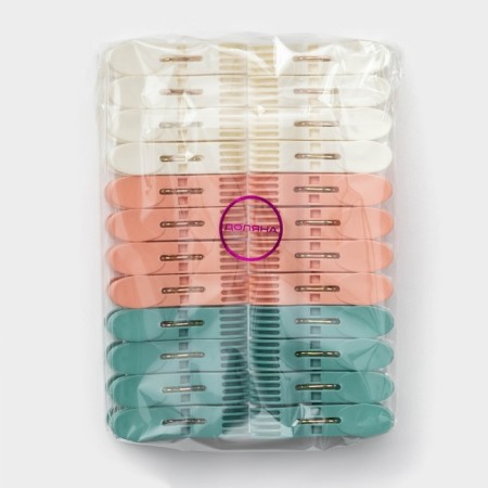 Clothespins of linen shade, 24 pcs, 7 × 1.5 cm, bottom width 4.5 cm-5