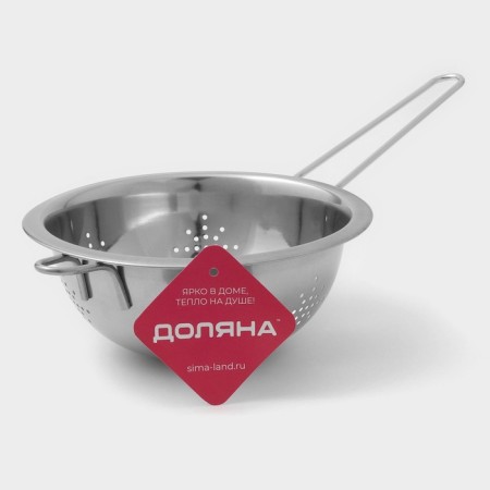 A colander made of stainless steel of a share, 900 ml, d = 18 cm, thickness 0.3 mm, a long handle-4