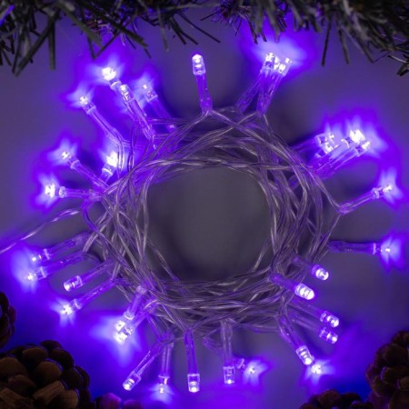 Garland “thread” 4 m, IP20, transparent thread, 40 LED, purple glow, 2 modes, AAH3