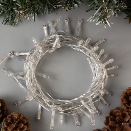 Garland “thread” 5 m, IP20, transparent thread, 50 LED, red glow, 8 modes, 220 V-1