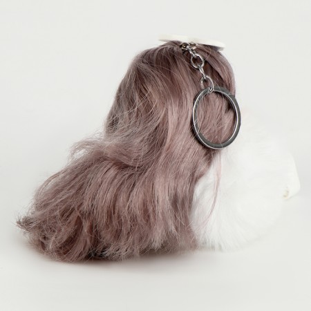 Soft toy "Puppet Model" on a key fob, 16 cm, white color-3