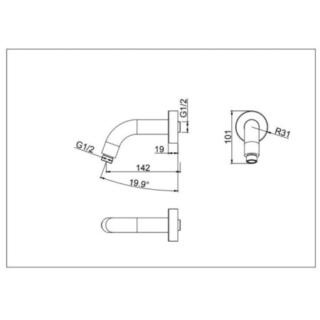 Shower holder D&K DC1004892, eyeliner 1/2 ", internal installation, rounded, brass, chrome-1