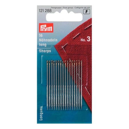 Sewing needles No. 3, size 0.90x44 mm, 16 pcs